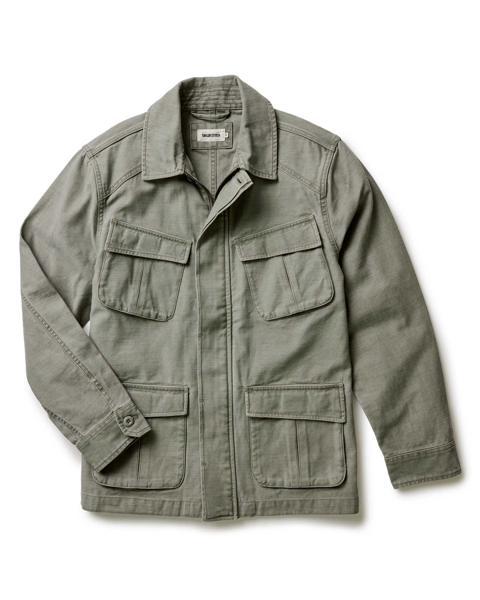 The Surplus Jacket in Field Olive Reverse Sateen | Taylor Stitch