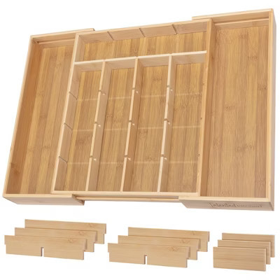 Talented Kitchen Bamboo Expandable Drawer Organizer with Removable Dividers, 17 x 13 x 2 Inches, Expands from 13 to 22 Inches | Target
