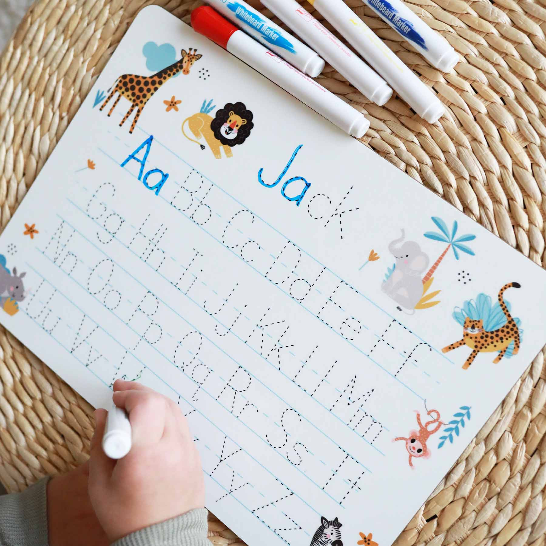 Kids Personalized Whiteboard | Safari Adventure | Caden Lane