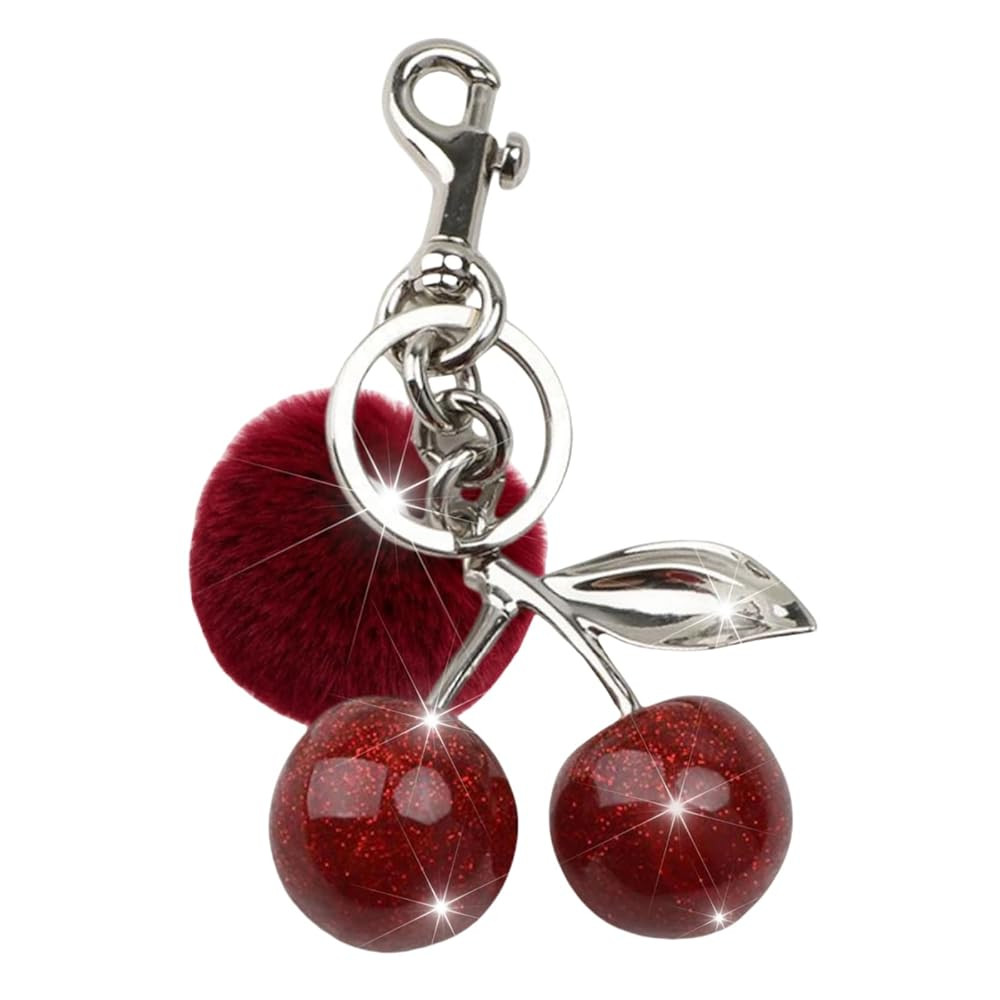 Cherry Keychain For Women Resin Silver Cherry Charm For Purse Bag Cute Handbag Accessories Key Ch... | Amazon (US)