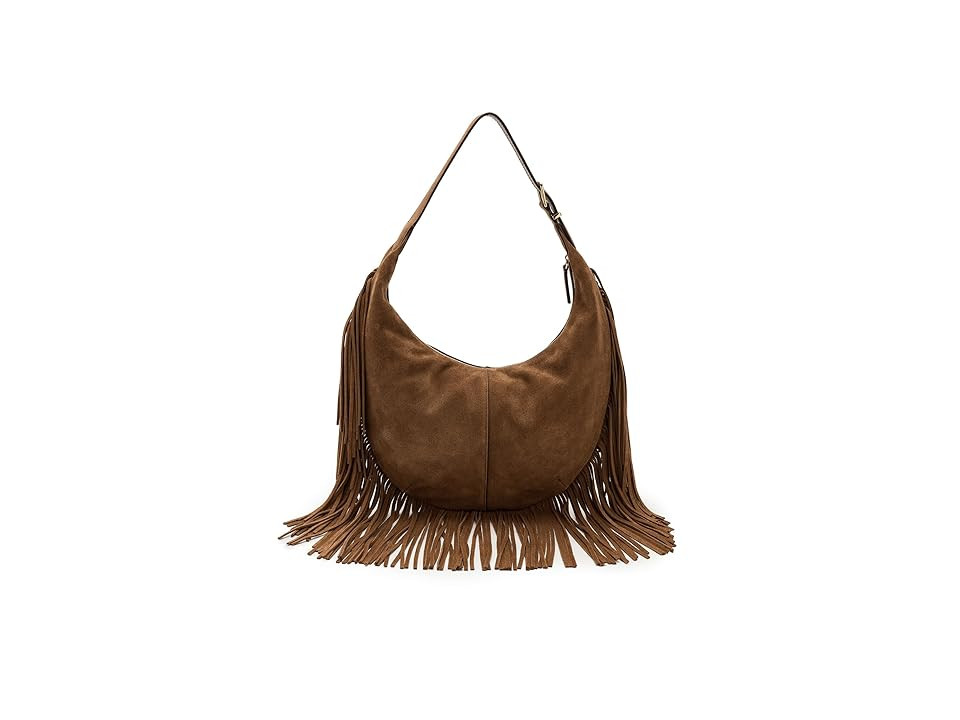 Madewell Suede Essentials Med Curve Shoulder- Fringe Shoulder Women's Handbags Dried Acorn, Leather/Suede | Zappos