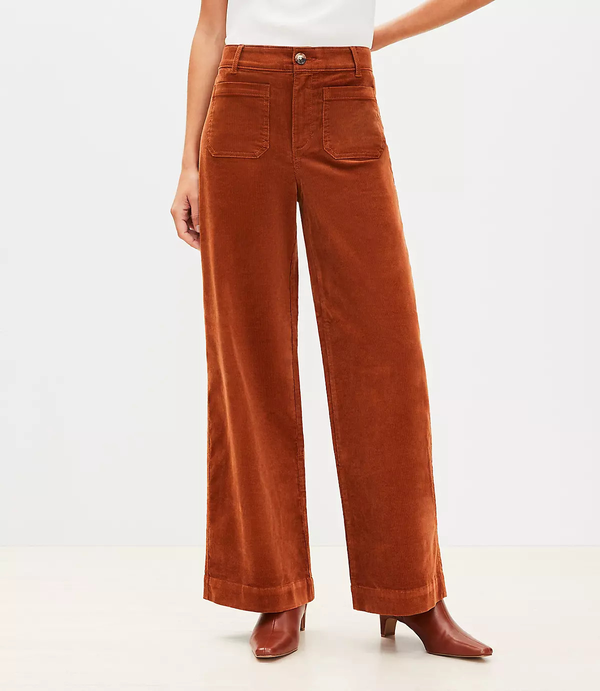Palmer Wide Leg Pants in Brushed Corduroy | LOFT