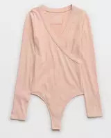 Aerie Long Sleeve Cross Front Bodysuit | Aerie
