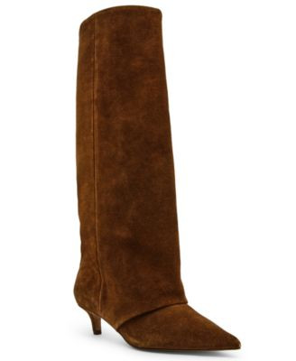 Steve Madden Women's Luca Slouchy Kitten-Heel Dress Boots, Regular & Wide Calf - Macy's | Macy's