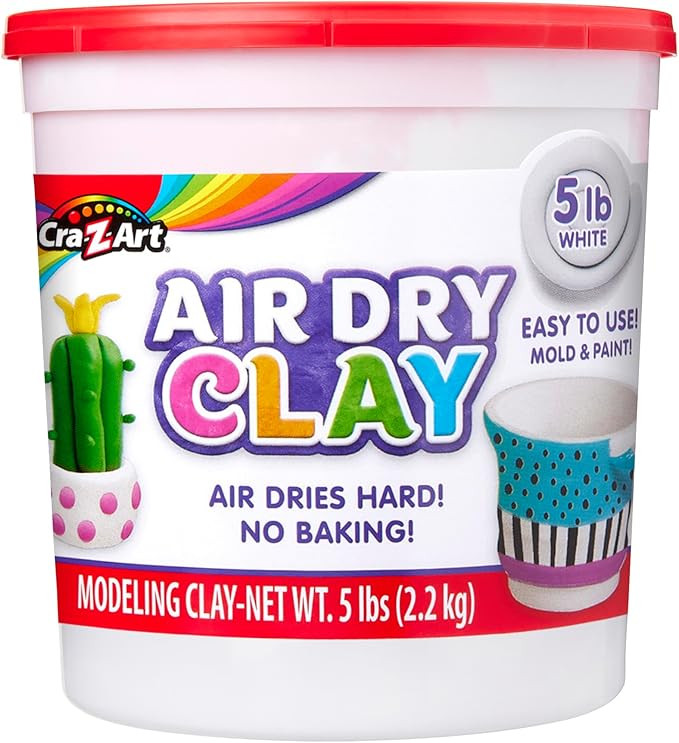 Cra-Z-Art Air Dry Clay - 5lb Bucket Natural White Modeling Clay, Perfect for Sculpting, School Pr... | Amazon (US)