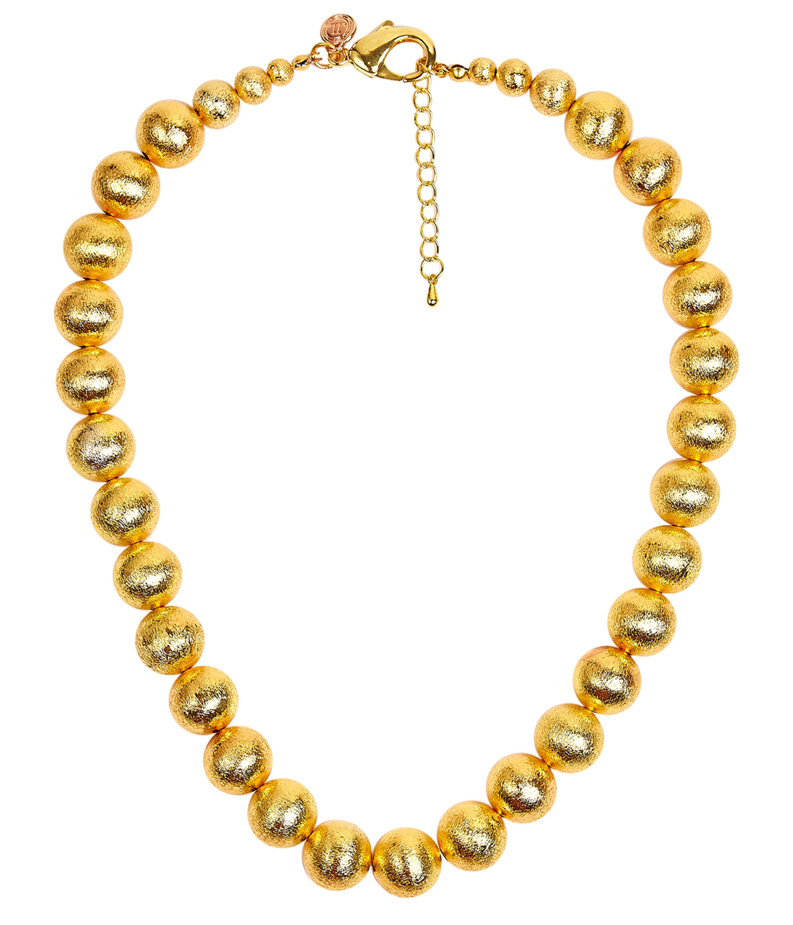 Diana Single Strand Beaded  Large Necklace - 14mm -  Brushed Gold | Lisi Lerch Inc
