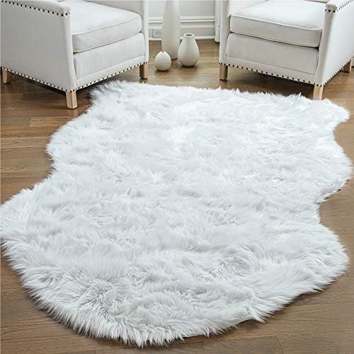 Gorilla Grip Thick Fluffy Faux Fur Washable Rug, Shag Carpet Rugs for Nursery Room, Bedroom, Luxury  | Amazon (US)