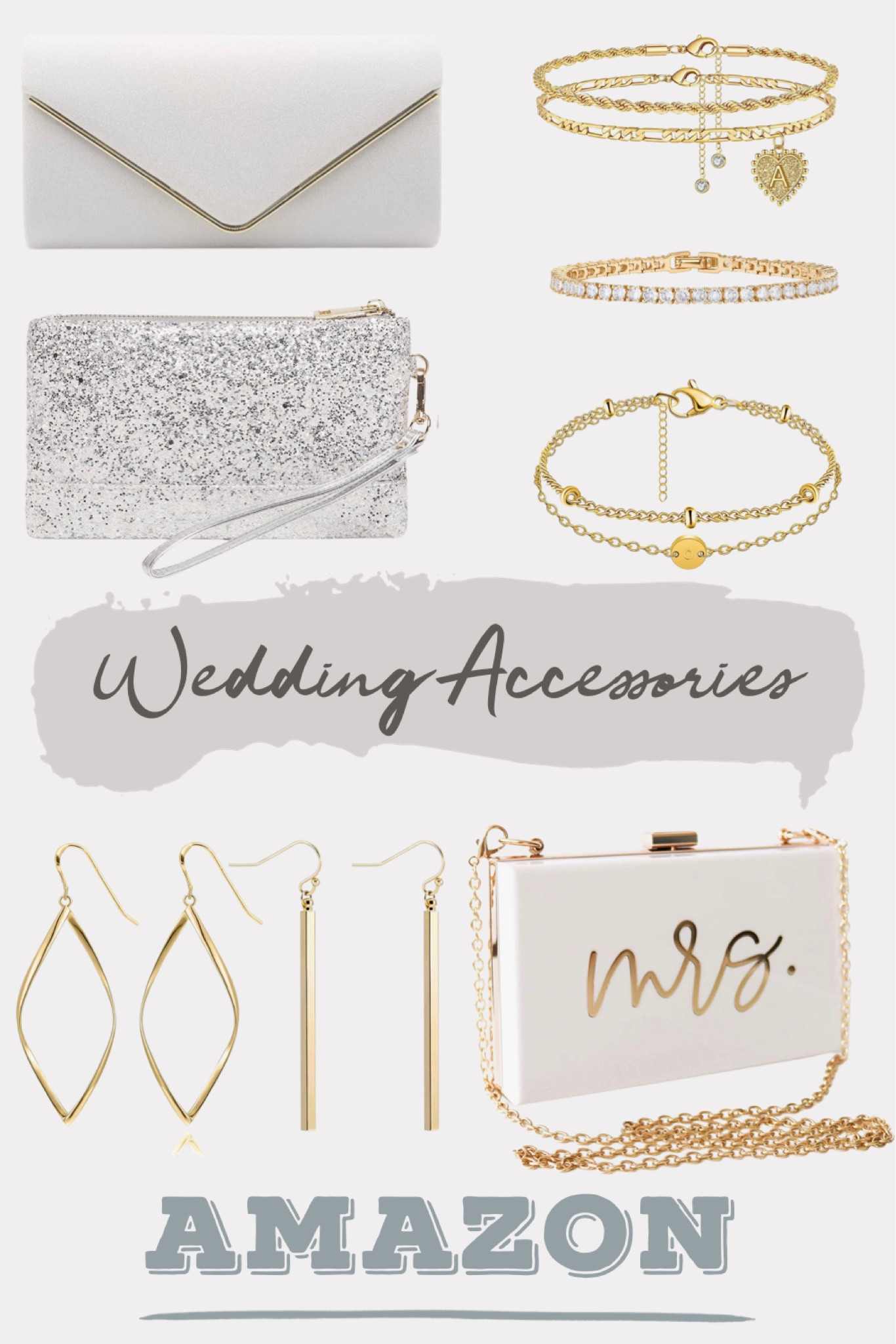 Affordable wedding accessories on Amazon. 

#whiteclutch #silverclutch #dangleearrings #mrsclutch #initialbracelet

#LTKSeasonal #LTKunder50 #LTKwedding