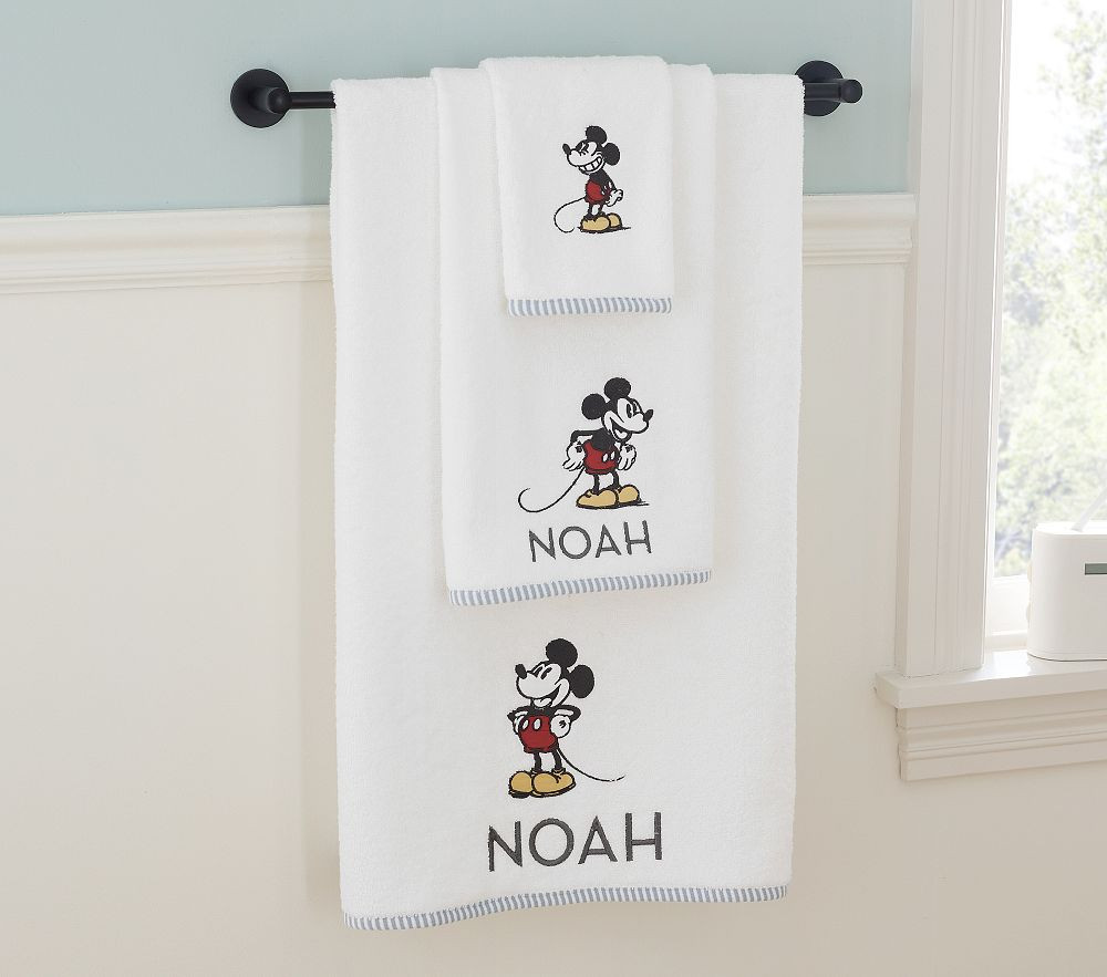 Disney Home x Sanderson Mickey Mouse Bath Towels | Pottery Barn Kids