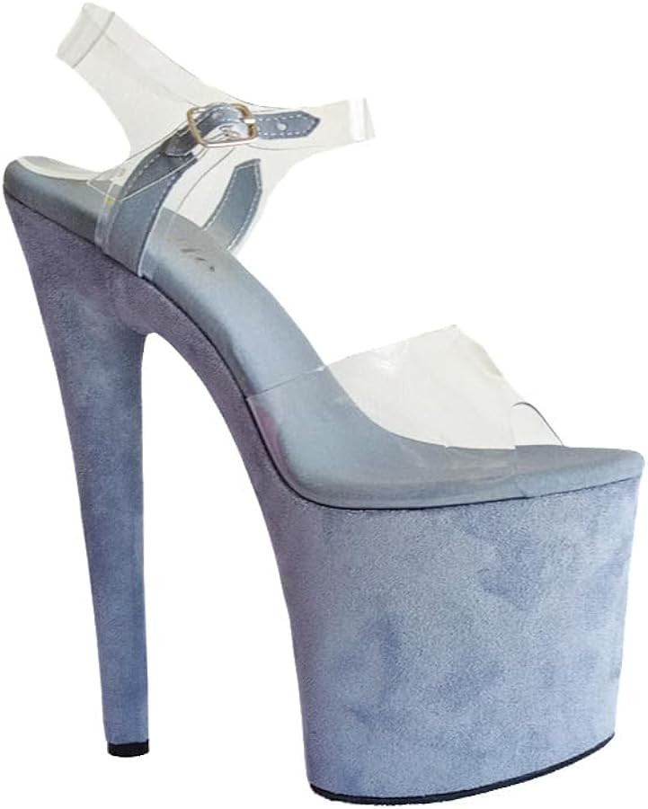 denova's Women's Transparent Very High Heel Plus Size Platform Pole Dancing Ankle Strap Stiletto ... | Amazon (CA)