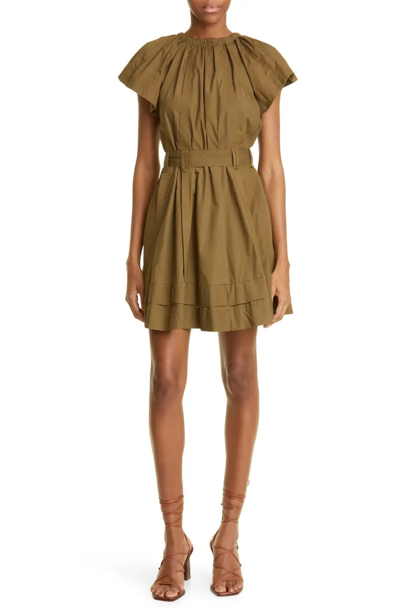 Mae Tie Waist Layered Ruffle Minidress | Nordstrom