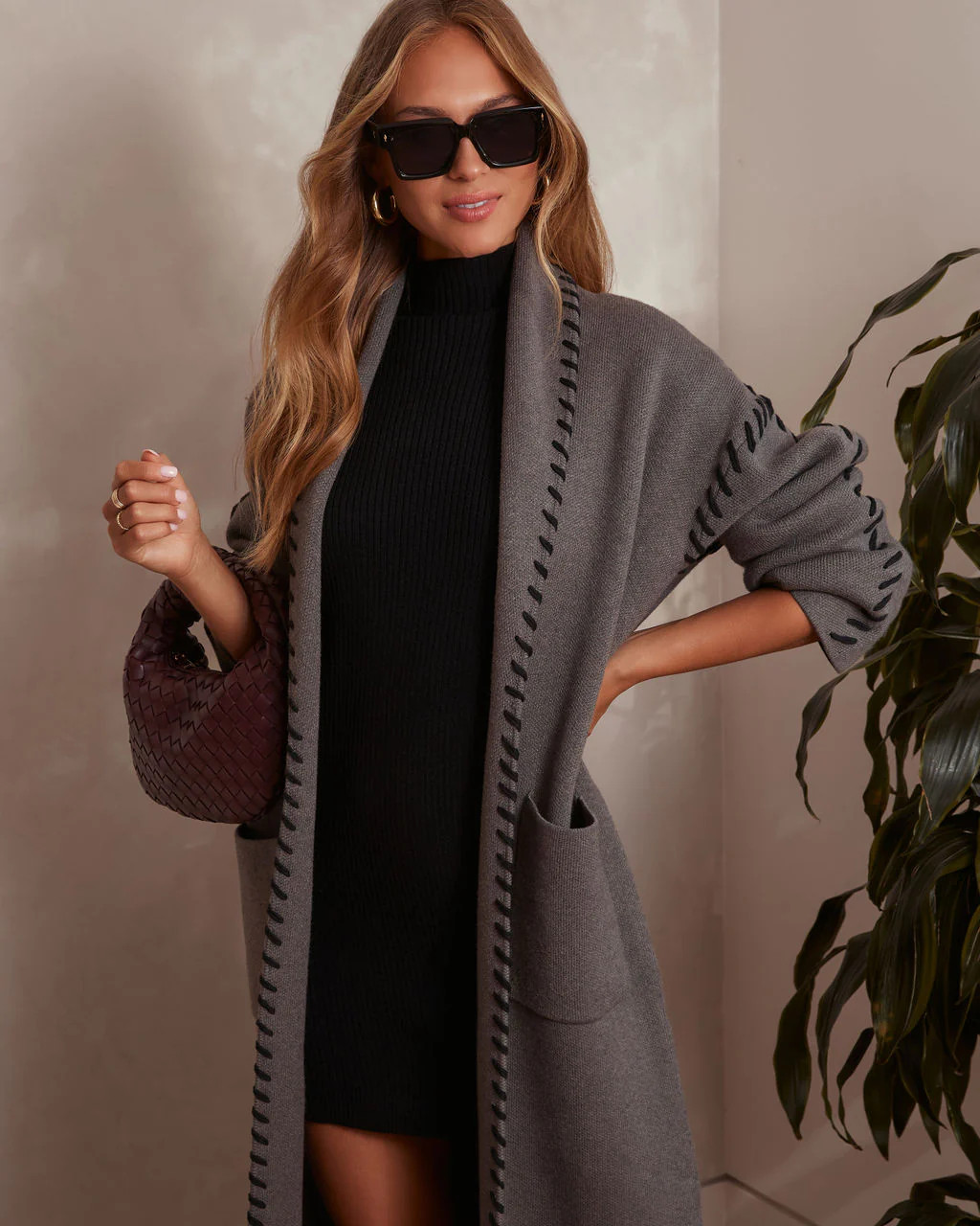 Warm Harvest Contrast Stitch Duster Coat | VICI