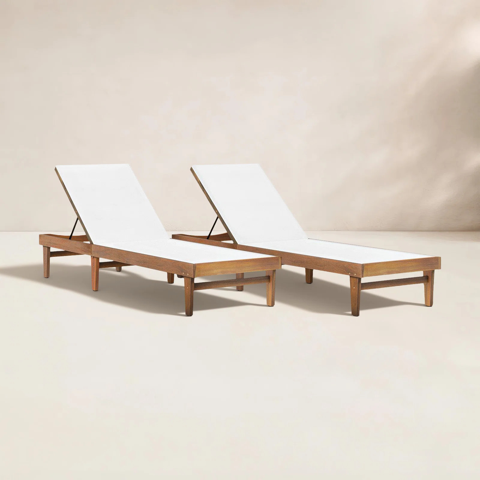 Scheiner 24" Acacia Patio Chaise Lounge Set (Set of 2) | Birch Lane