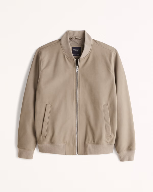 Men's Genuine Suede Bomber Jacket | Men's Coats & Jackets | Abercrombie.com | Abercrombie & Fitch (US)