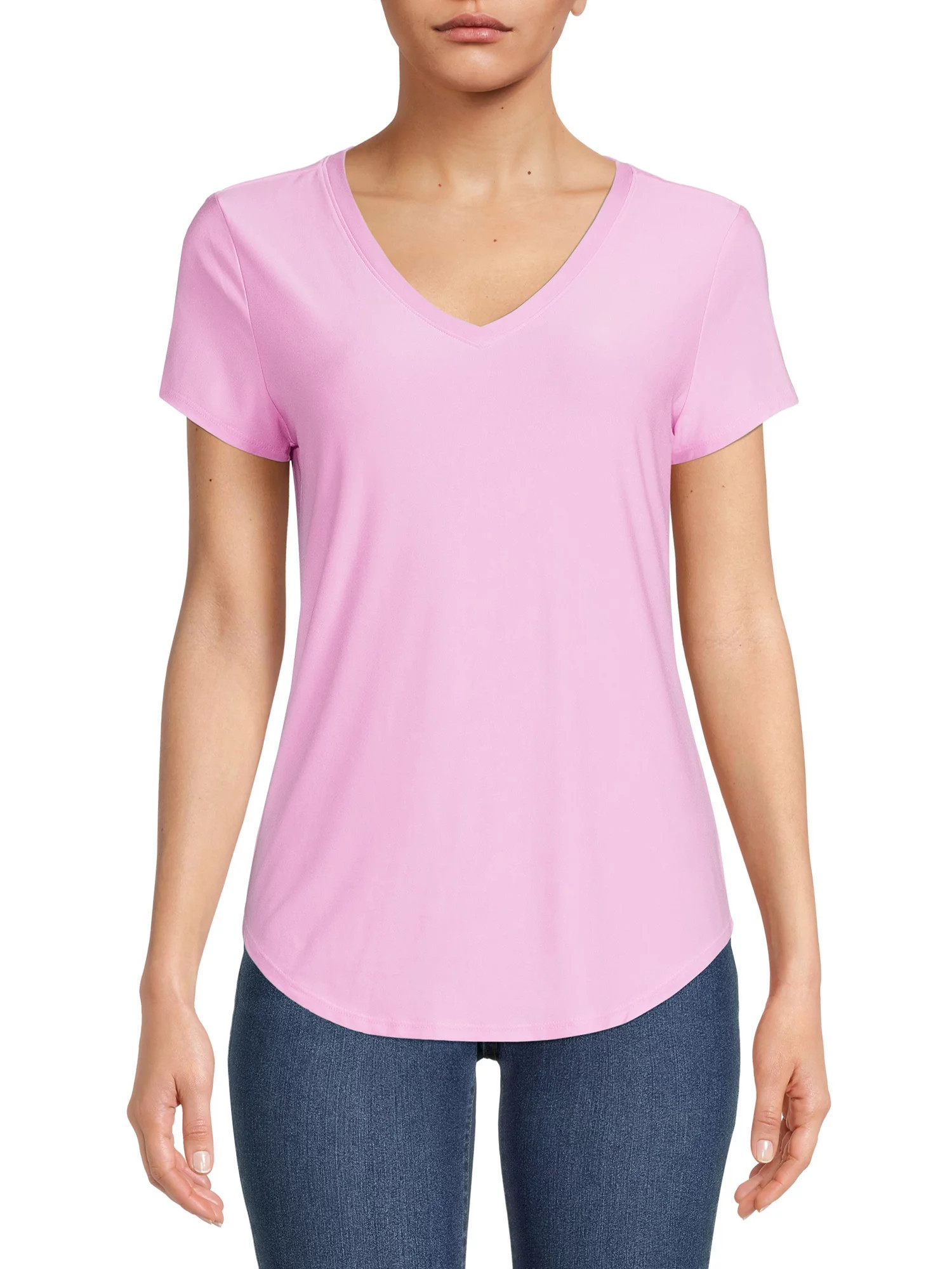 No Boundaries Junior's Brushed V-Neck T-Shirt | Walmart (US)