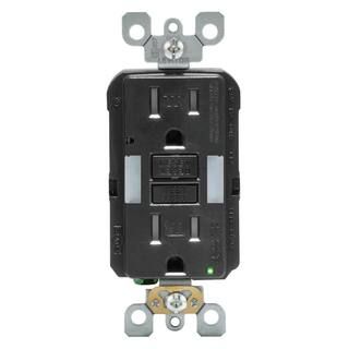 Leviton 15 Amp Self-Test SmartlockPro Combo Duplex Guide Light and Tamper Resistant GFCI Outlet, ... | The Home Depot