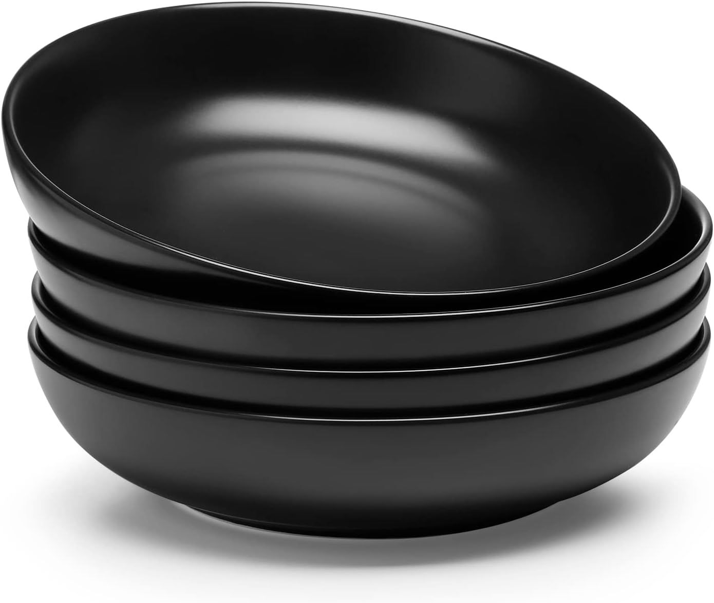 Teocera Pasta Bowls, Large Salad Bowls, Porcelain Bowl Set, Wide and Shallow, Microwave and Dishw... | Amazon (US)