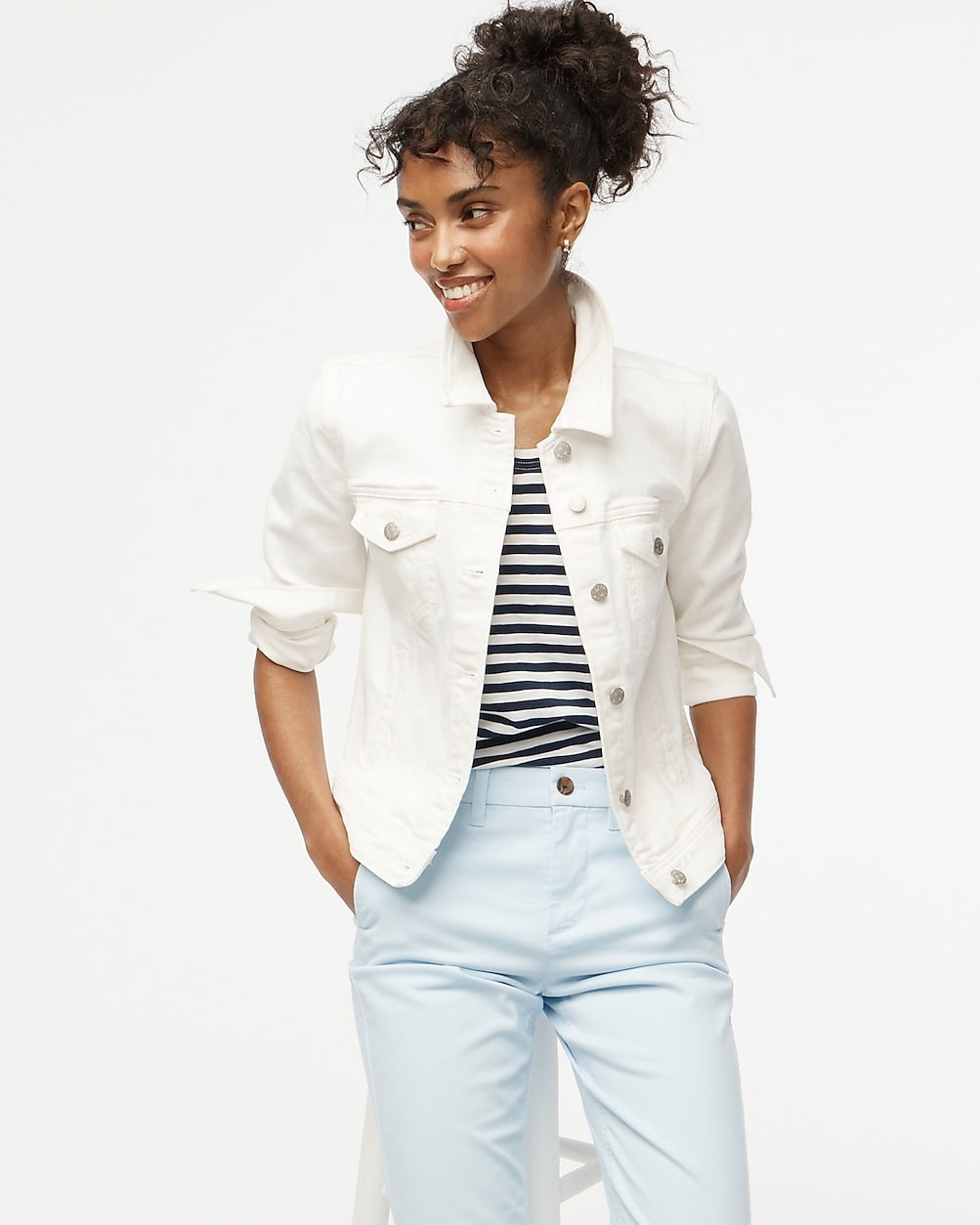 Classic jean jacket in white wash | J.Crew Factory
