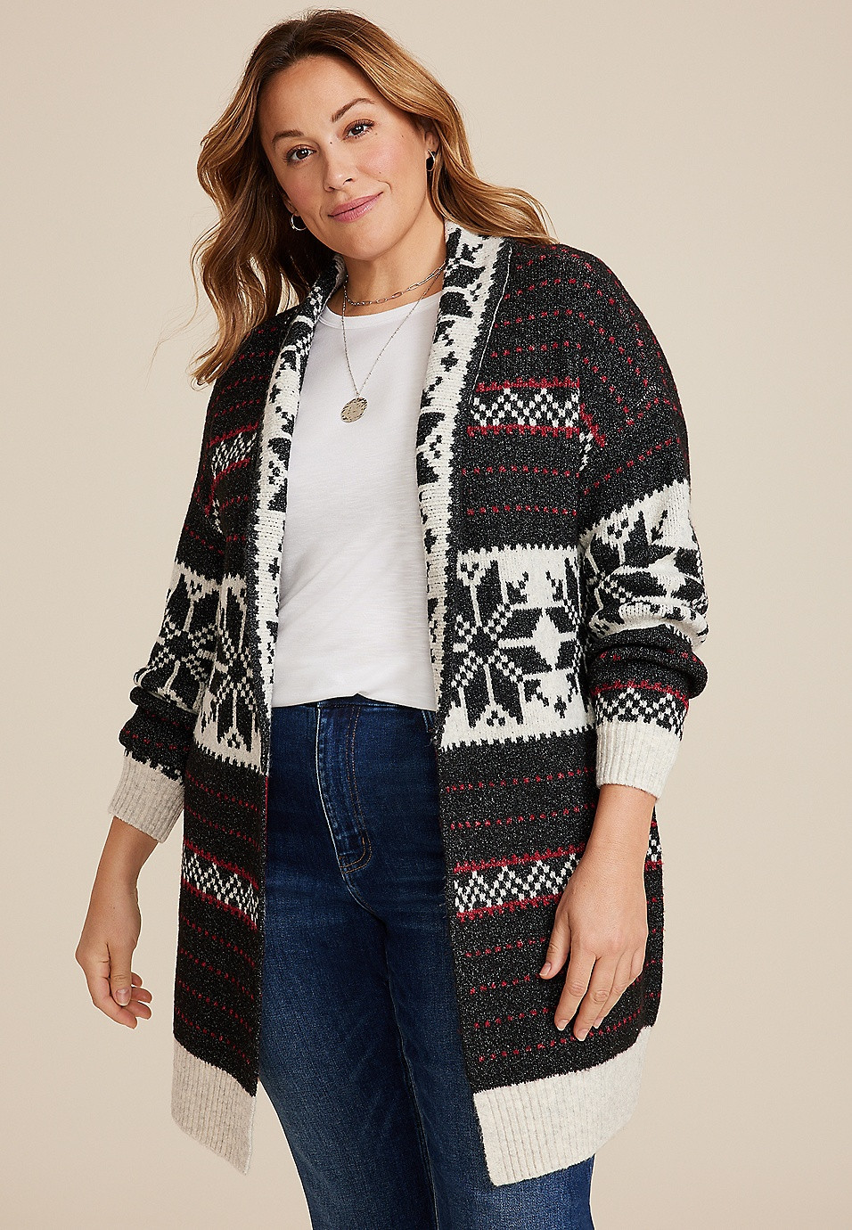 Plus Size Fair Isle Shawl Cardigan | Maurices