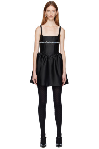 Black Puffy Minidress | SSENSE