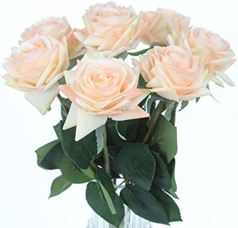 Tinsow Artificial Real Touch Roses Flowers 8 Pcs for Flower Arrangement, Silk Latex Rose Bouquet for | Amazon (US)