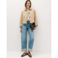 M&S Pure Cotton Short Button Through Jacket Sand | Marks & Spencer (UK)