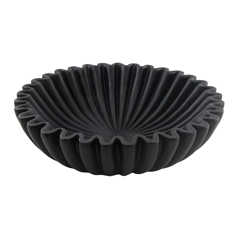 Large Modern Decorative Ruffle Bowl for Home Decor Fruit Bowl Organic Catch All Key Kitchen Entry... | Amazon (US)