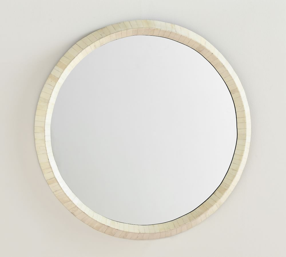 Nadia Bone 30" Round Wall Mirror | Pottery Barn (US)