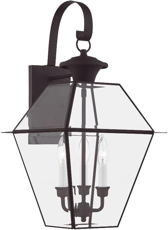 Livex Lighting 2381-07 Westover 3-Light Outdoor Wall Lantern, Bronze | Amazon (US)