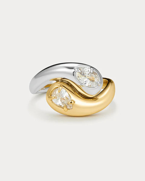 The Bianco Nero Interlock Ring | Luv Aj Inc.