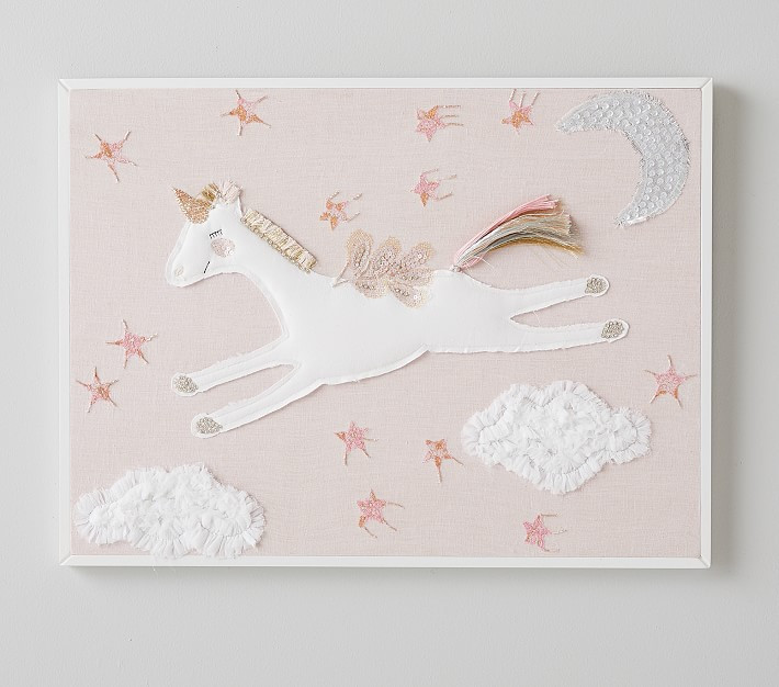 Unicorn Fabric Applique Art | Pottery Barn Kids