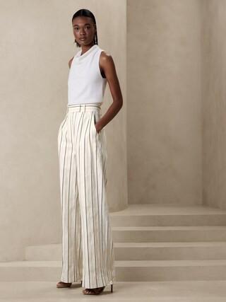 Alva Wide-Leg Cotton-Linen Pant | Banana Republic (CA)