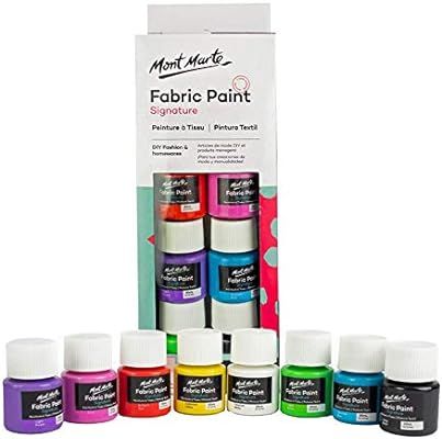 Mont Marte Permanent Fabric Paint Set 8 x 20ml Vivid Colours for Textile, Fabric, T-Shirt, Canvas... | Amazon (US)