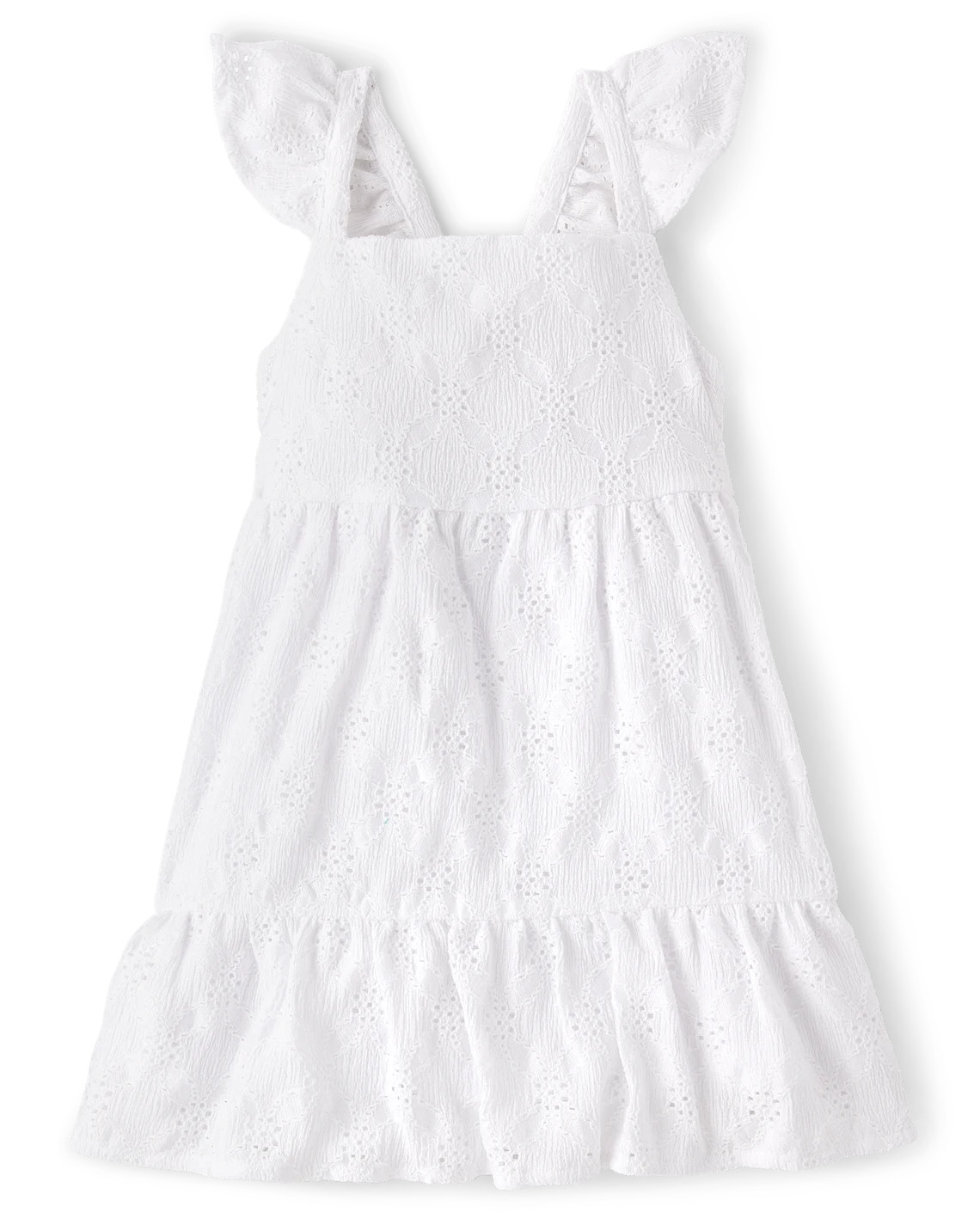 Baby And Toddler Girls Eyelet Bow Back Dress - white | The Children's Place