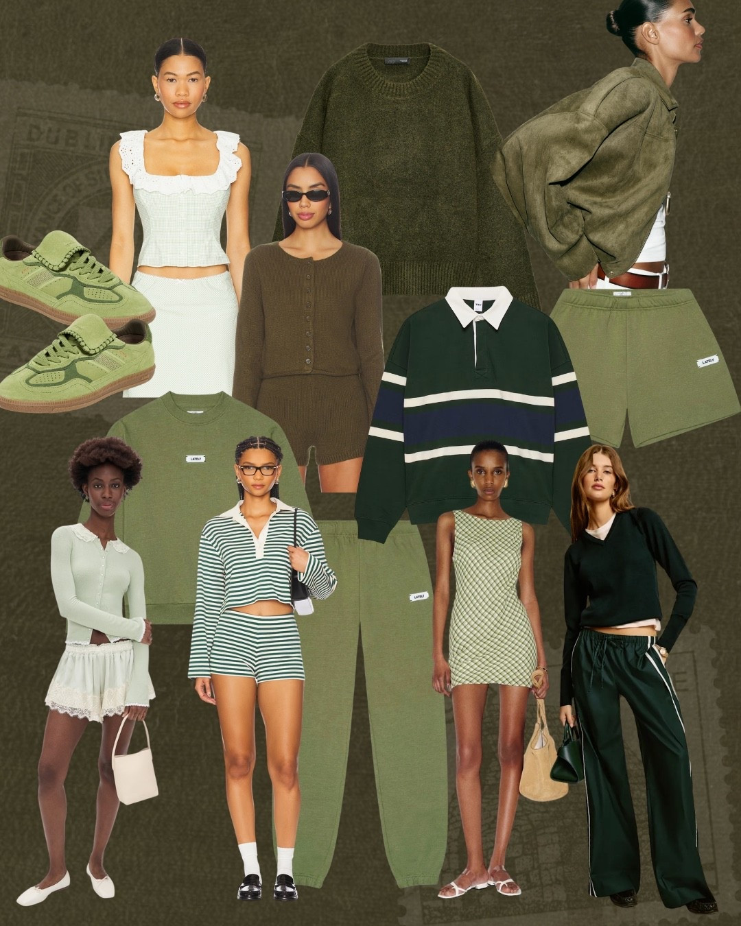 Saint Patrick’s day outfit ideas!!

Green, aritzia, Abercrombie, revolve, st. Pattys day outfit inspo, st. Patrick’s day green what to wear, loungewear, matching set, lately lounge, reformation 