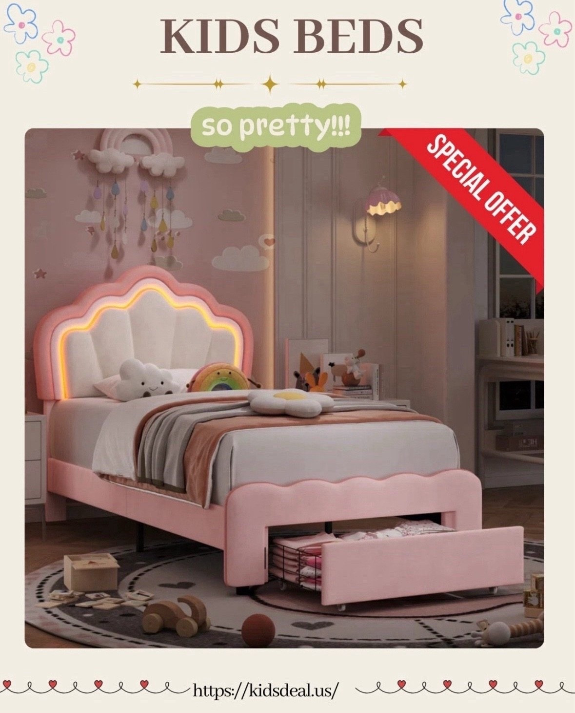 🌙✨ Transform your little princess’s room into a dreamy haven! 👑💖

 This pink shell-shaped LED bed — total fairytale vibes! 🐚💫

With 60,000+ LED colors, sync-to-music effects, and adjustable brightness (all via app or remote 📱🎶), bedtime just got magical! ✨
Super easy to assemble, amazing quality, and seriously the cutest setup ever! 🛌💕

Now 69%OFF — perfect for your little girl’s dream room! 🌸

#KidsRoomGoals #PrincessBed #DreamyVibes #LEDGlow #GirlsRoomDecor #HomeDecor #RoomMakeover #FairyTaleRoom #MomApproved #AmazonFinds #MustHave

#LTKKids #LTKSaleAlert #LTKHome