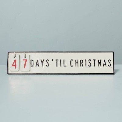 Christmas Countdown Seasonal Sign Black/Cream - Hearth & Hand™ with Magnolia | Target