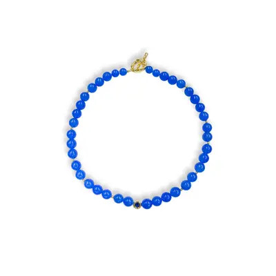 Classicharms Tia Royal Blue Chalcedony Choker Necklace at Nordstrom, Size Large | Nordstrom