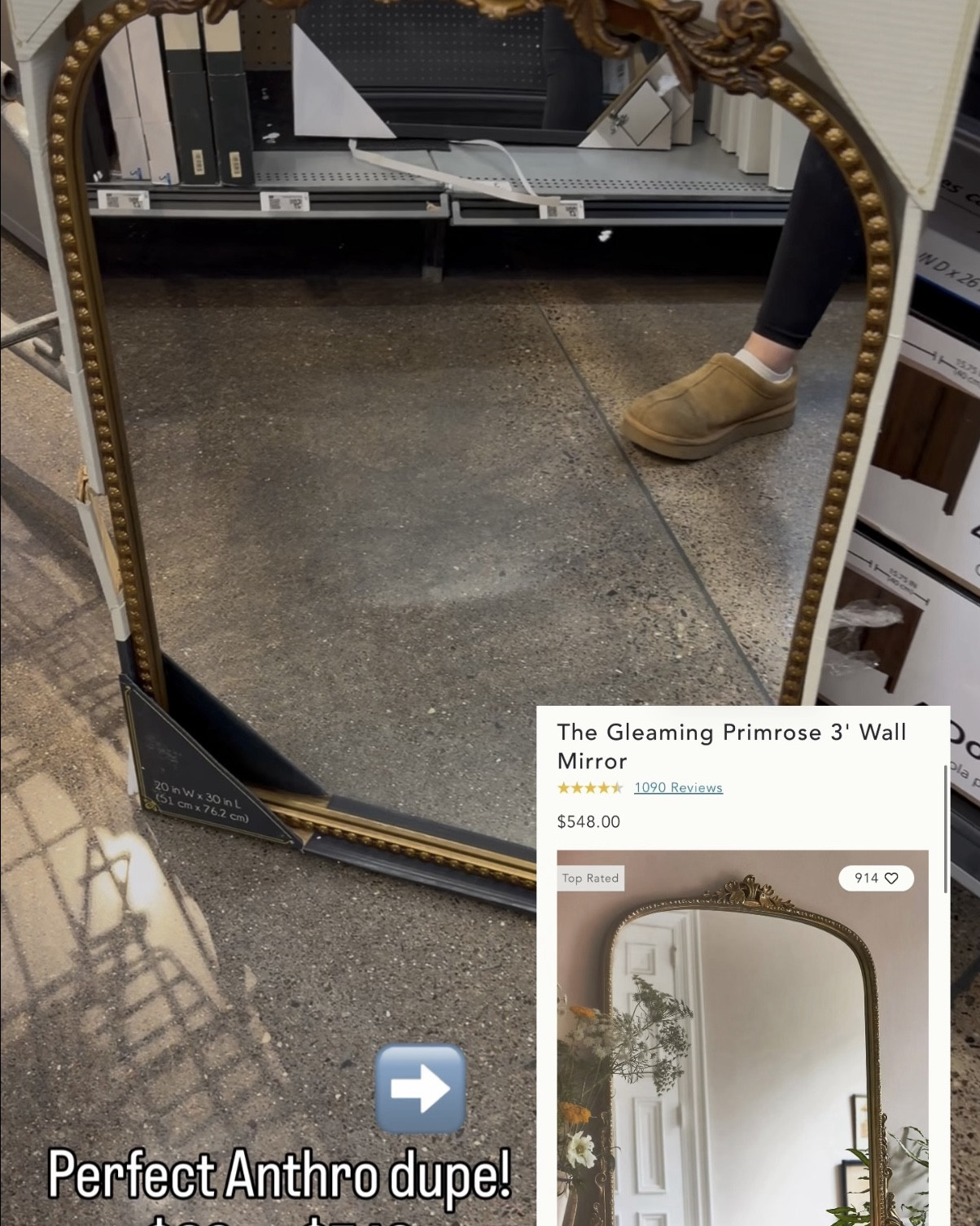 The perfect Anthropologie mirror dupe from Walmart! This looks just like the gleaming primrose wall mirror from anthro at a fraction of the cost. $60 vs $548. Gorgeous and heavy, high quality.

#LTKSaleAlert #LTKHome #LTKdayinmylife