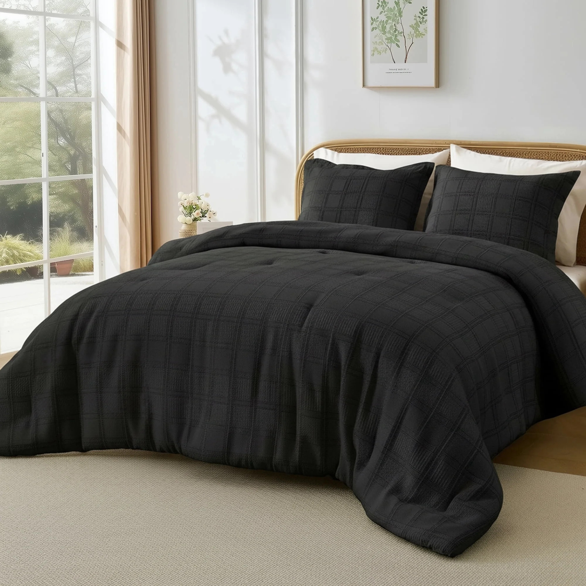 Regency Heights Waffle Weave Comforter Set King/Cal King Size, Lightweight & Breathable Comforter... | Walmart (US)