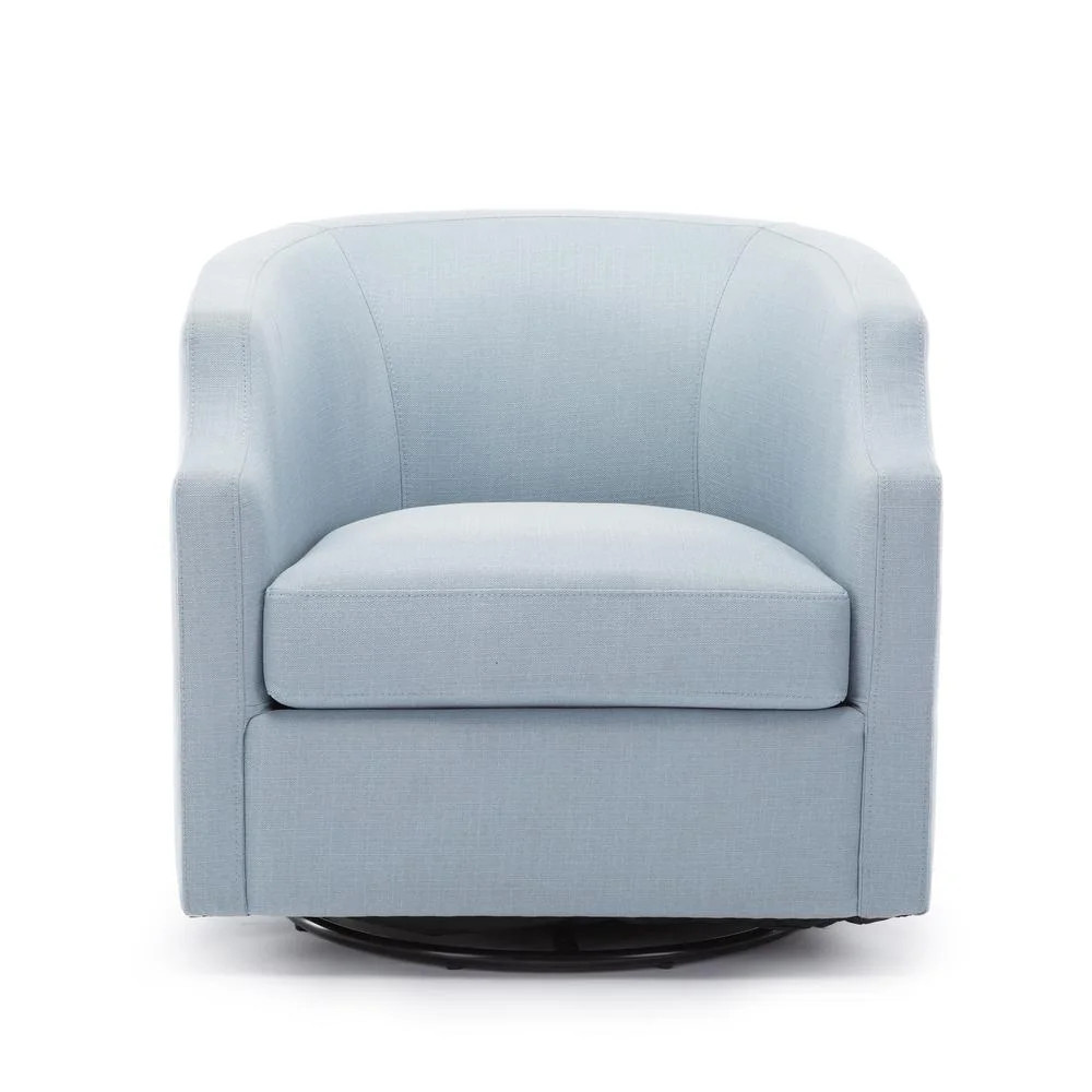 Infinity Sky Blue Polyester Fabric Swivel and Rocker Barrel Accent Chair - Walmart.com | Walmart (US)
