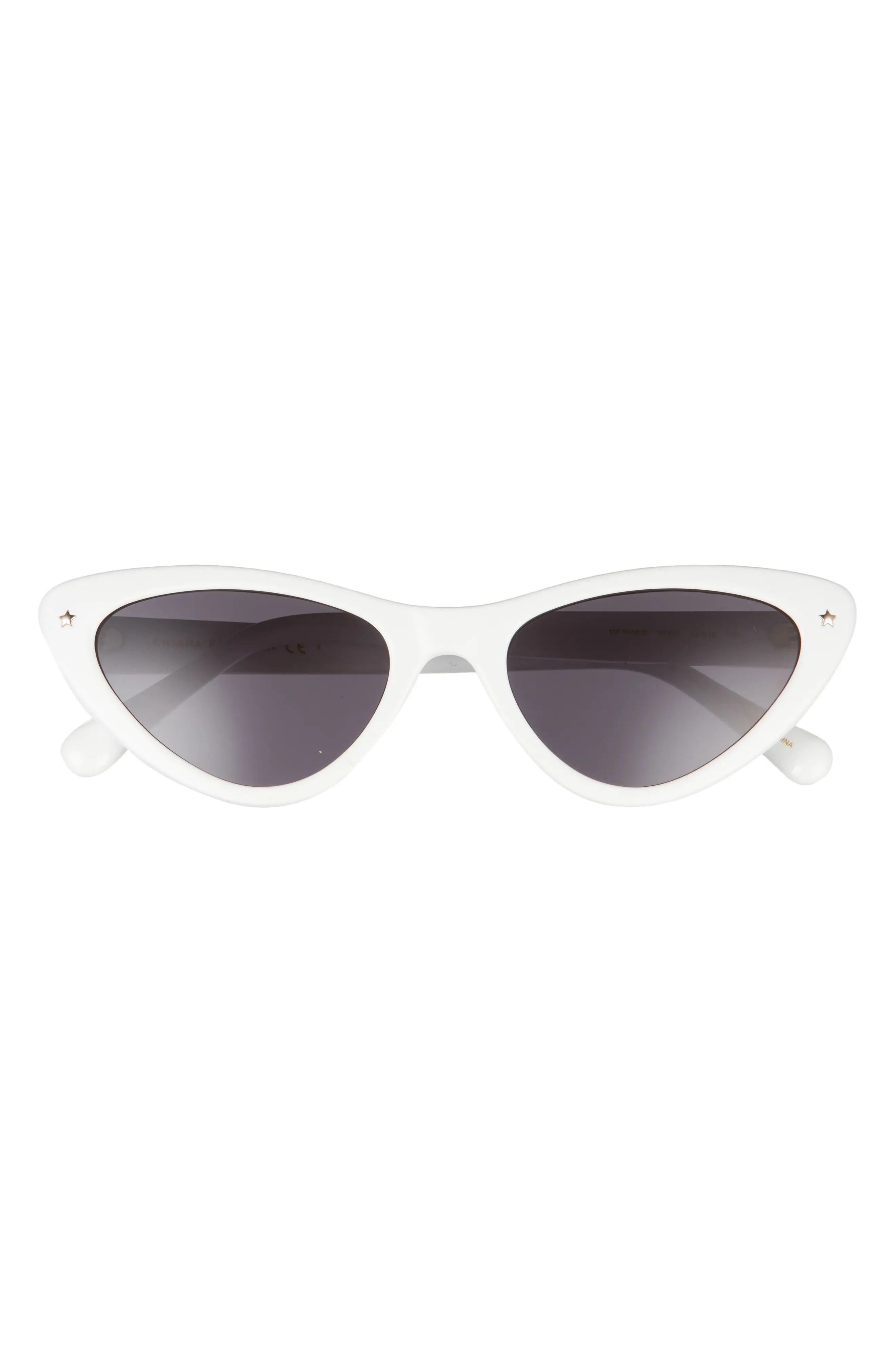 Chiara Ferragni 53mm Cat Eye Sunglasses in White/Grey at Nordstrom | Nordstrom