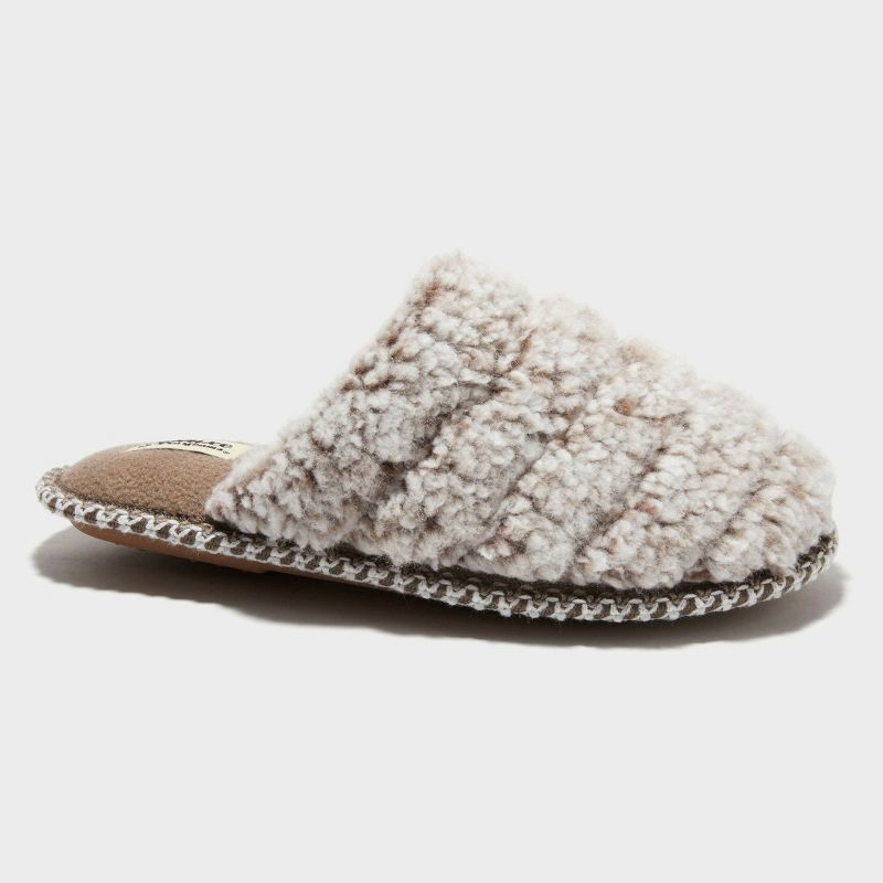 Women's dluxe by dearfoams Vera Tipped Teddy Scuff Slippers | Target