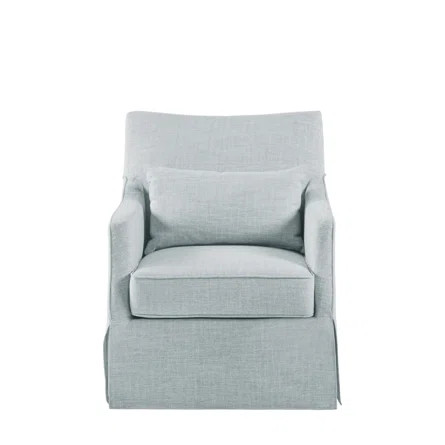 Martha Stewart London Farmhouse Skirted Swivel Chair with Lumbar Pillow | Wayfair North America