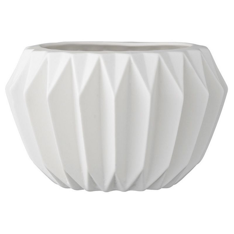 Ceramic Fluted Flower Pot - White (6") - 3R Studios | Target