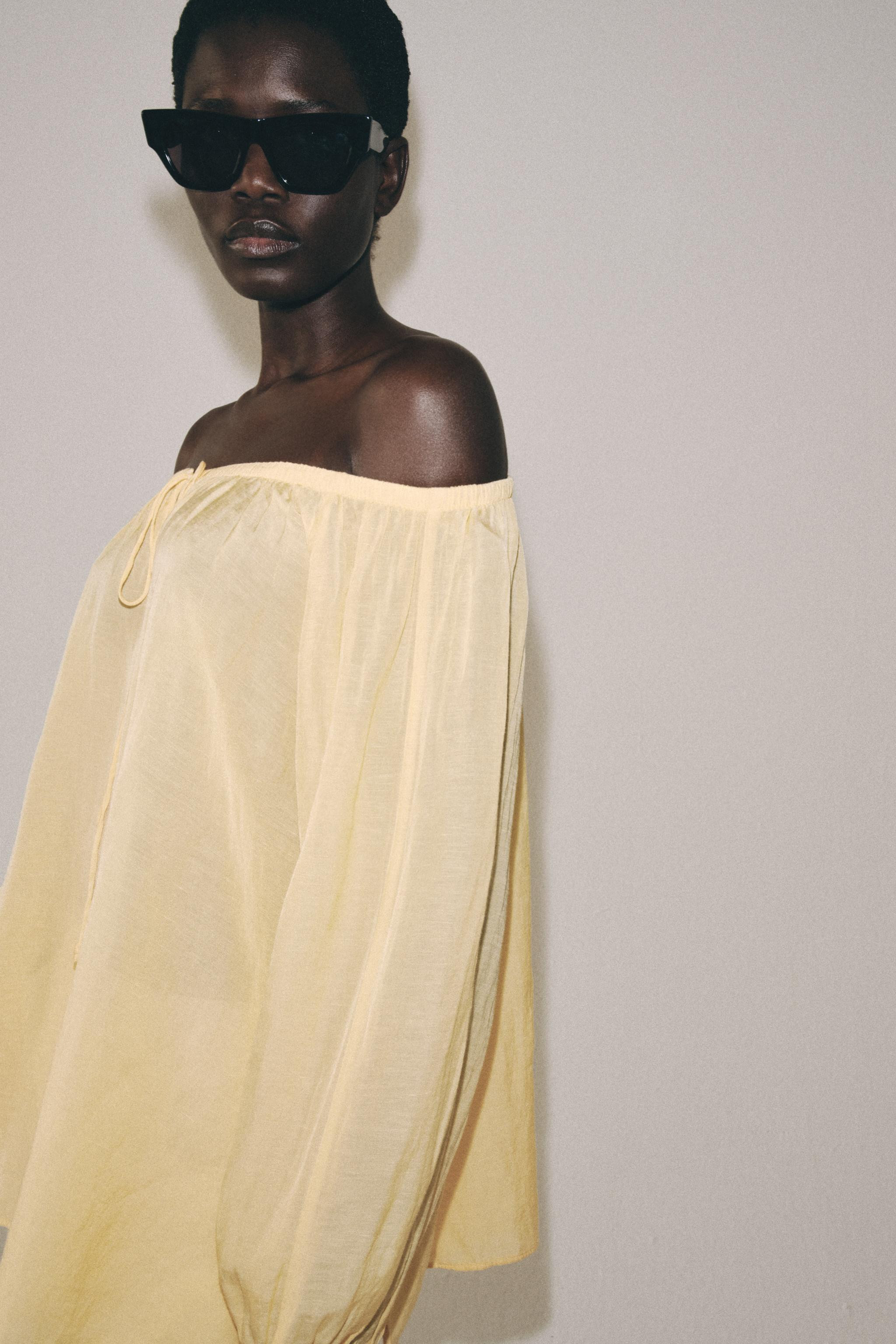 LINEN BLEND BLOUSE ZW COLLECTION | Zara US