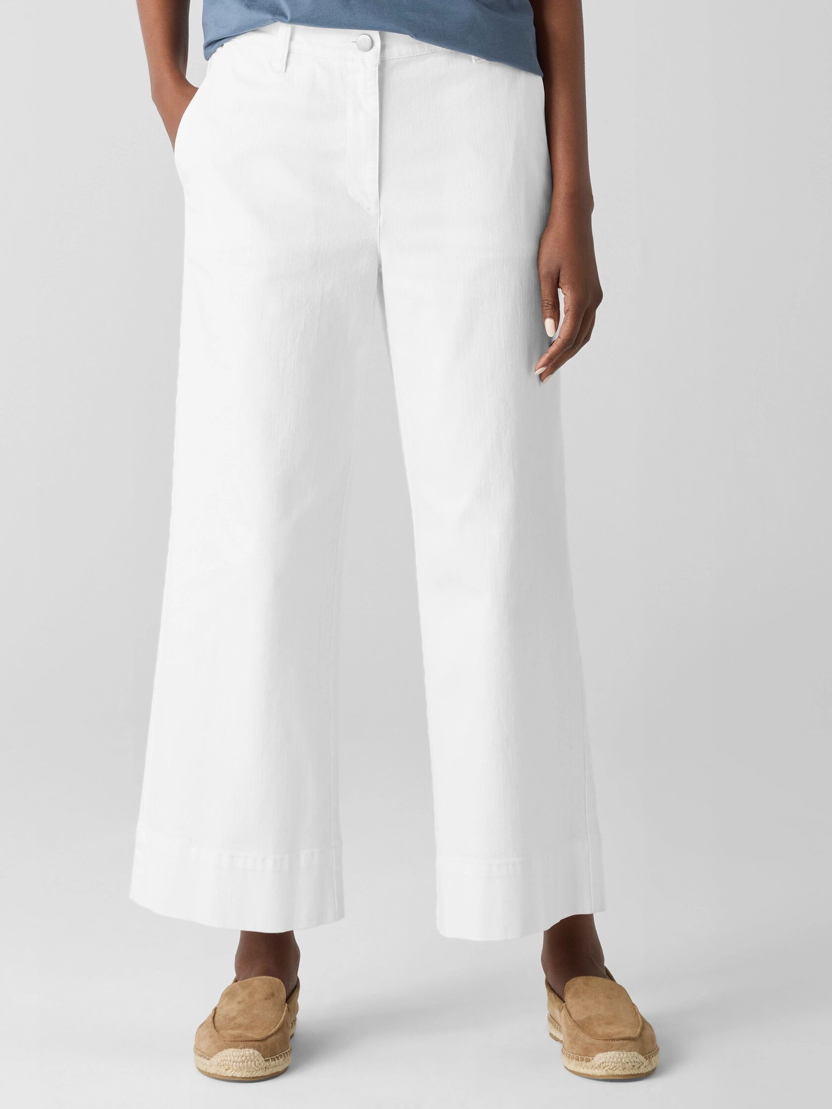 Garment-Dyed Organic Cotton Denim Wide-Leg Jean | Eileen Fisher