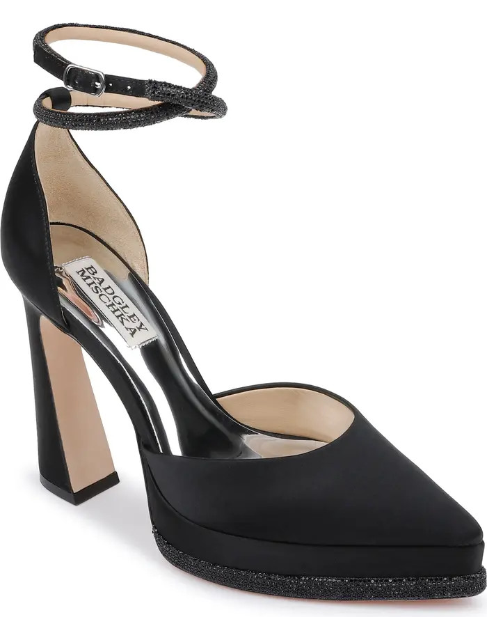 Badgley Mischka Collection Eliana Ankle Strap Platform Pointed Toe Pump (Women) | Nordstrom | Nordstrom