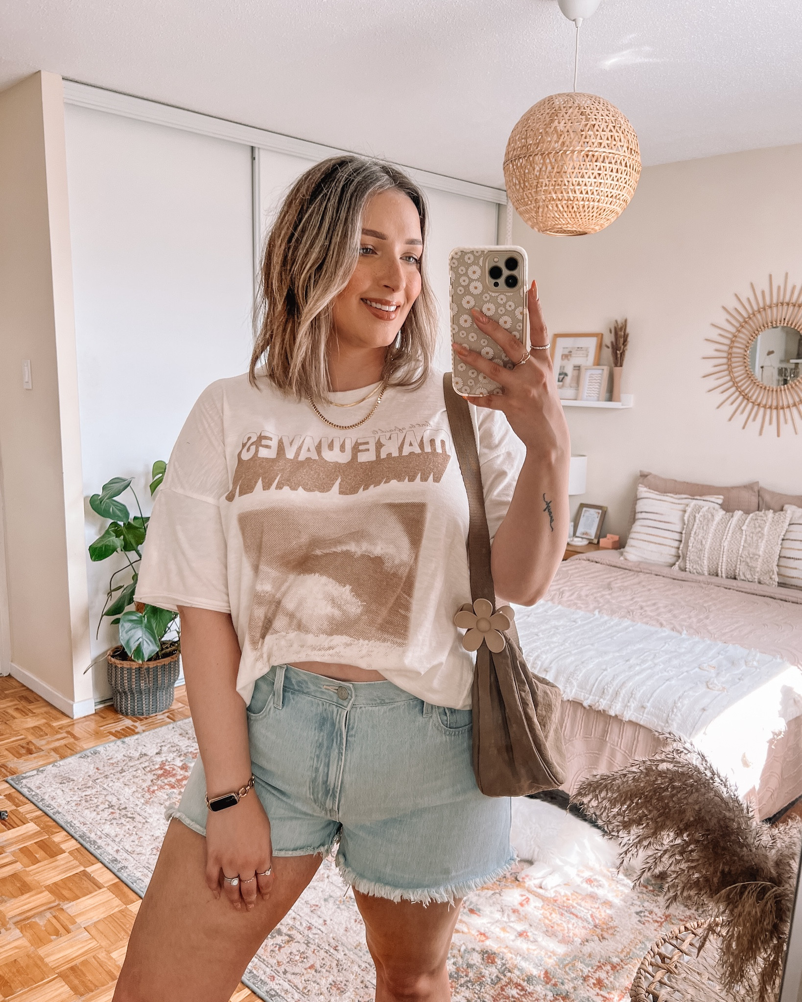 Casual summer outfit - graphic tee (M), light wash denim shorts (32), nylon moon bag 

Everyday outfits, midsize style


#LTKitbag #LTKSeasonal #LTKstyletip