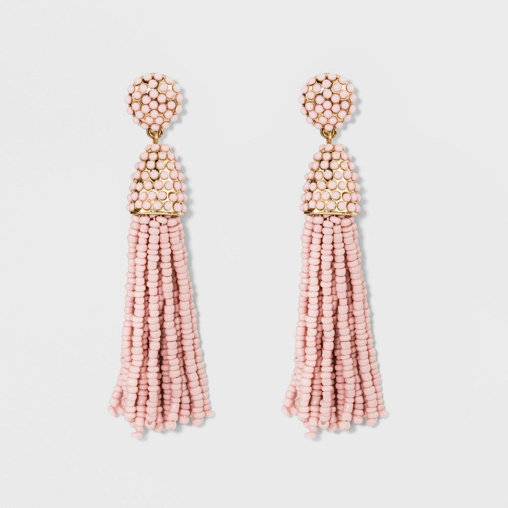 Beaded Tassel Drop Earrings - Sugarfix by BaubleBar Light Pink, Girl's | Target